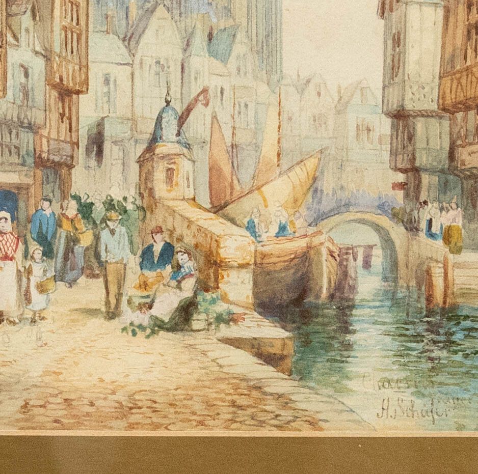 Henry T. Schafer (1854 1915) Early 20th Century Watercolour, Chartres photo 205.0