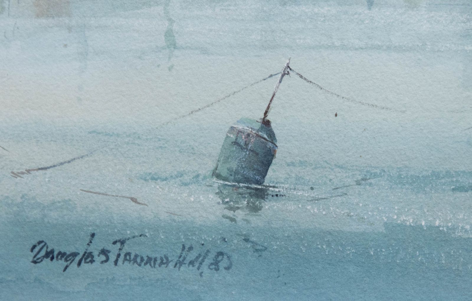 Douglas Tannahill Framed Watercolour, Isle Of Dogs From Rotherhithe Reach photo vinterior