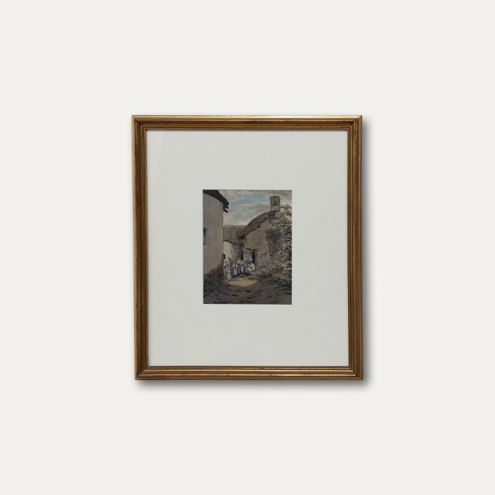 E.A. Kitson Framed Mid 19th Century Watercolour, Figures In An Alleyway photo vinterior