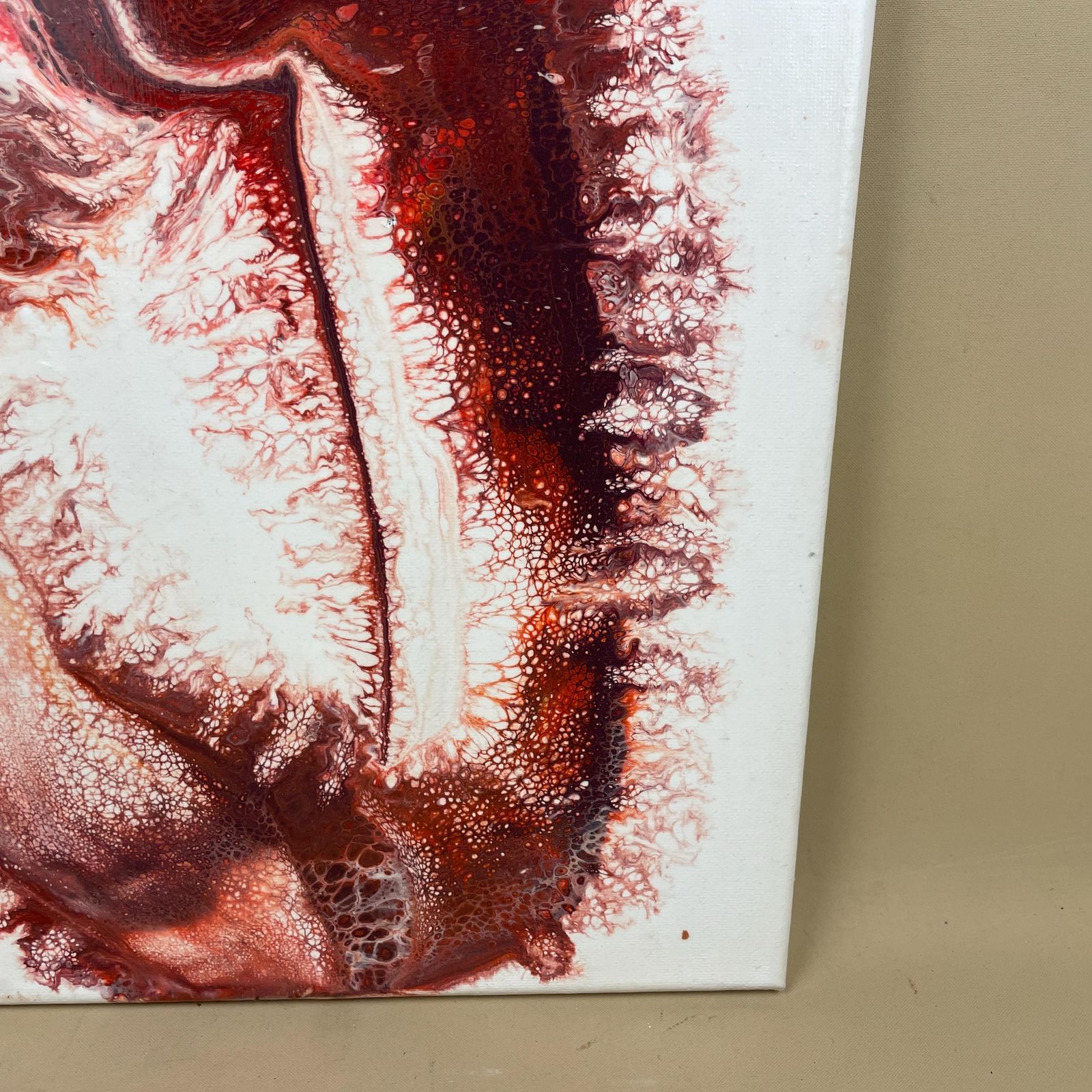 Vintage Marbled Painting Picture Original Artwork Canvas Marble Pattern Wood Frame Painted Art Rectangle 46x36cm Wall Hanging Marbling photo buy