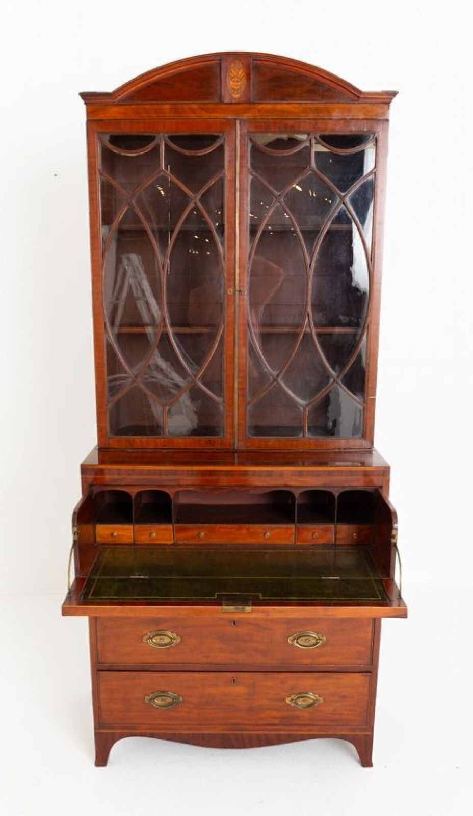 Period Regency Secretaire Bookcase Mahogany photo vinterior