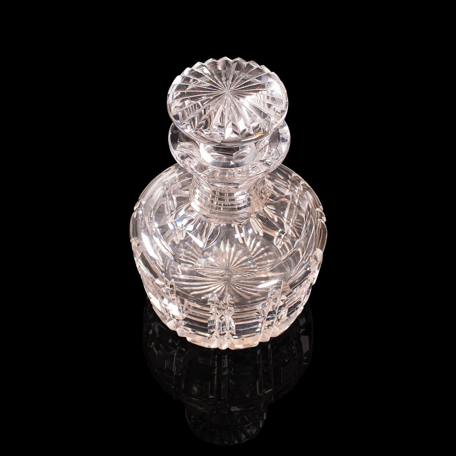 Pair, Antique Sherry Decanters, English, Glass, Spirit, Liquor Flask, C.1910 photo for sale