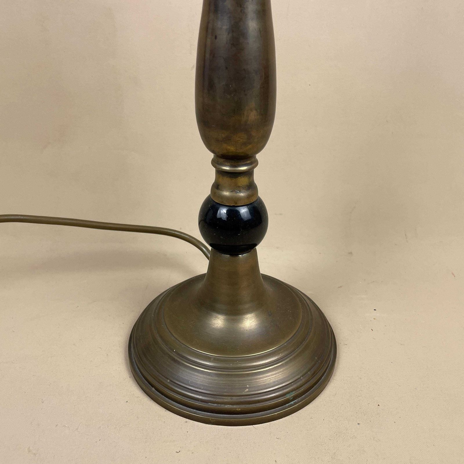 Antique Metal Gold Brass Lamp Light Bedside Side Table Candle Column Pillar Base Ornate Detail Medium Vintage Candlestick Candle Top photo furniture