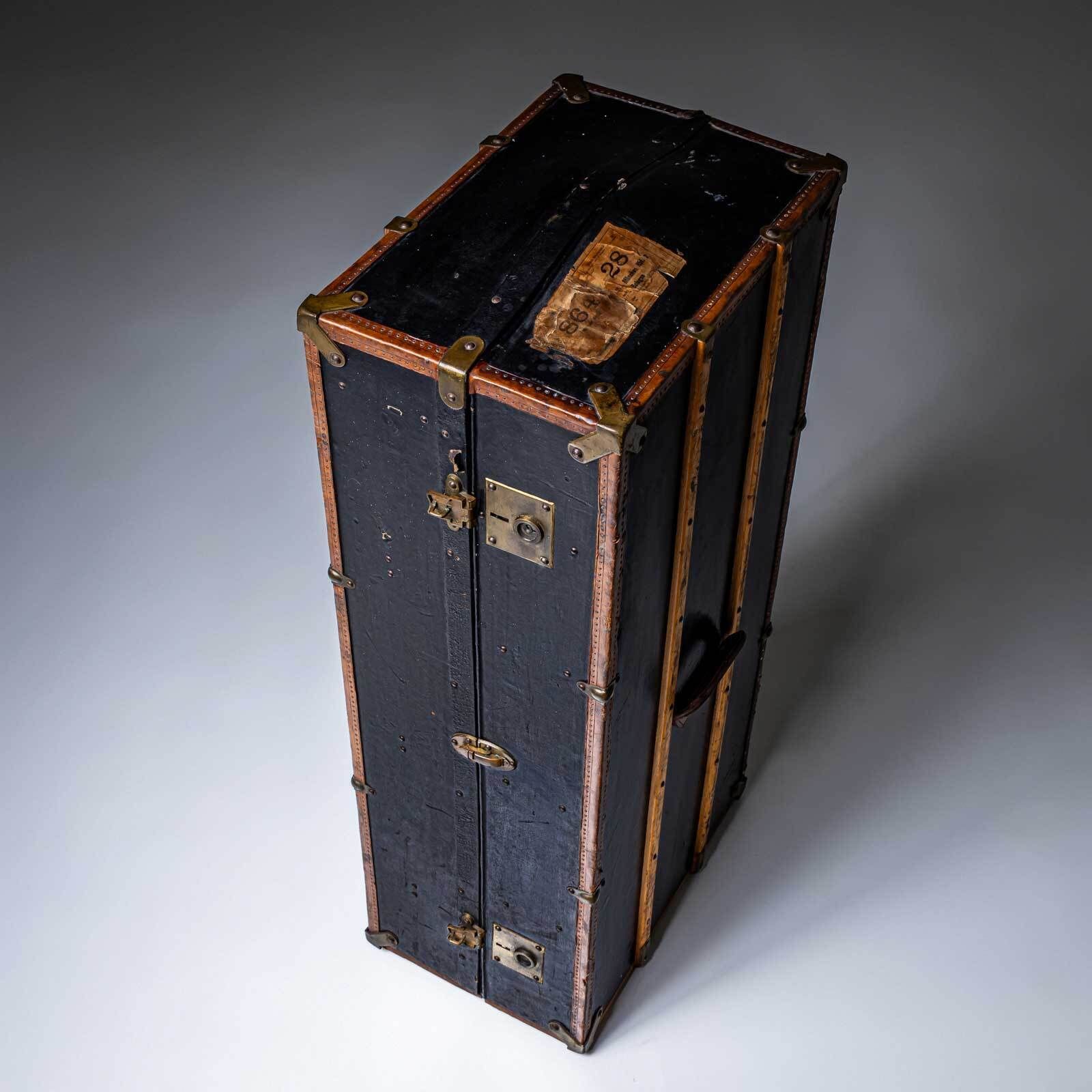 photo buy Leather Wardrobe Trunk, Probably Germany, Early 20th Century