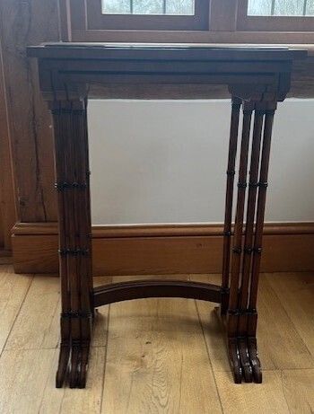 Antique Style Nest Of 3 Tables In Mahogany photo furniture