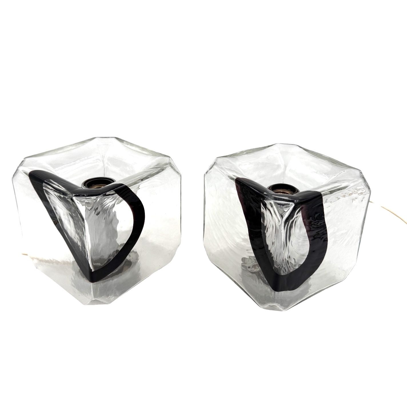 Fratelli Toso, Pair Of Murano Blown Glass Lamps, F.Lli Toso, Murano Italy 1970s photo buy