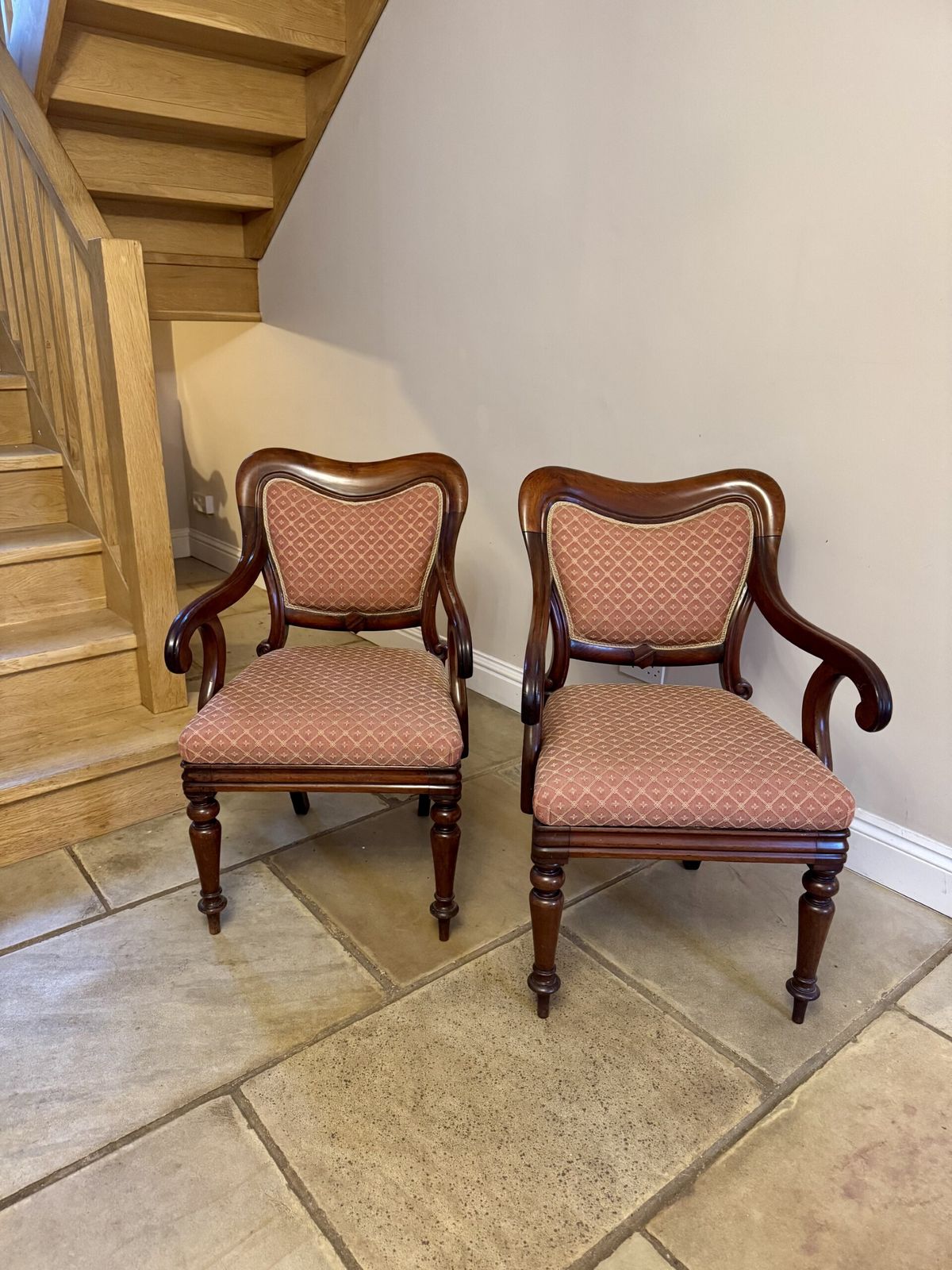 Stunning Pair Of Quality 19th Century Mahogany Desk Chairs photo Furniture
