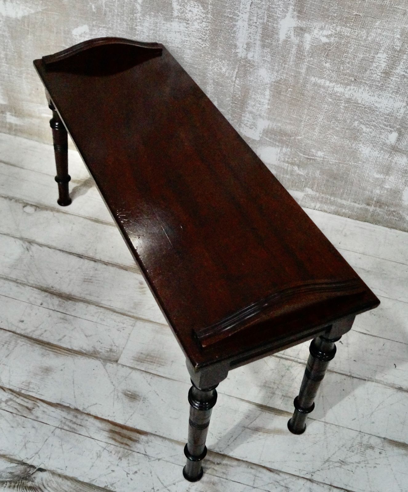 Edwardian Mahogany Hall Bench photo vintage