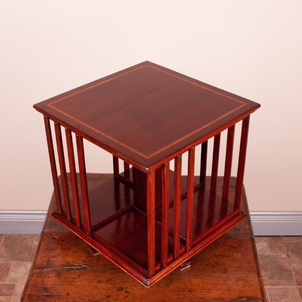 Inlaid Table Top Revolving Bookcase photo for sale