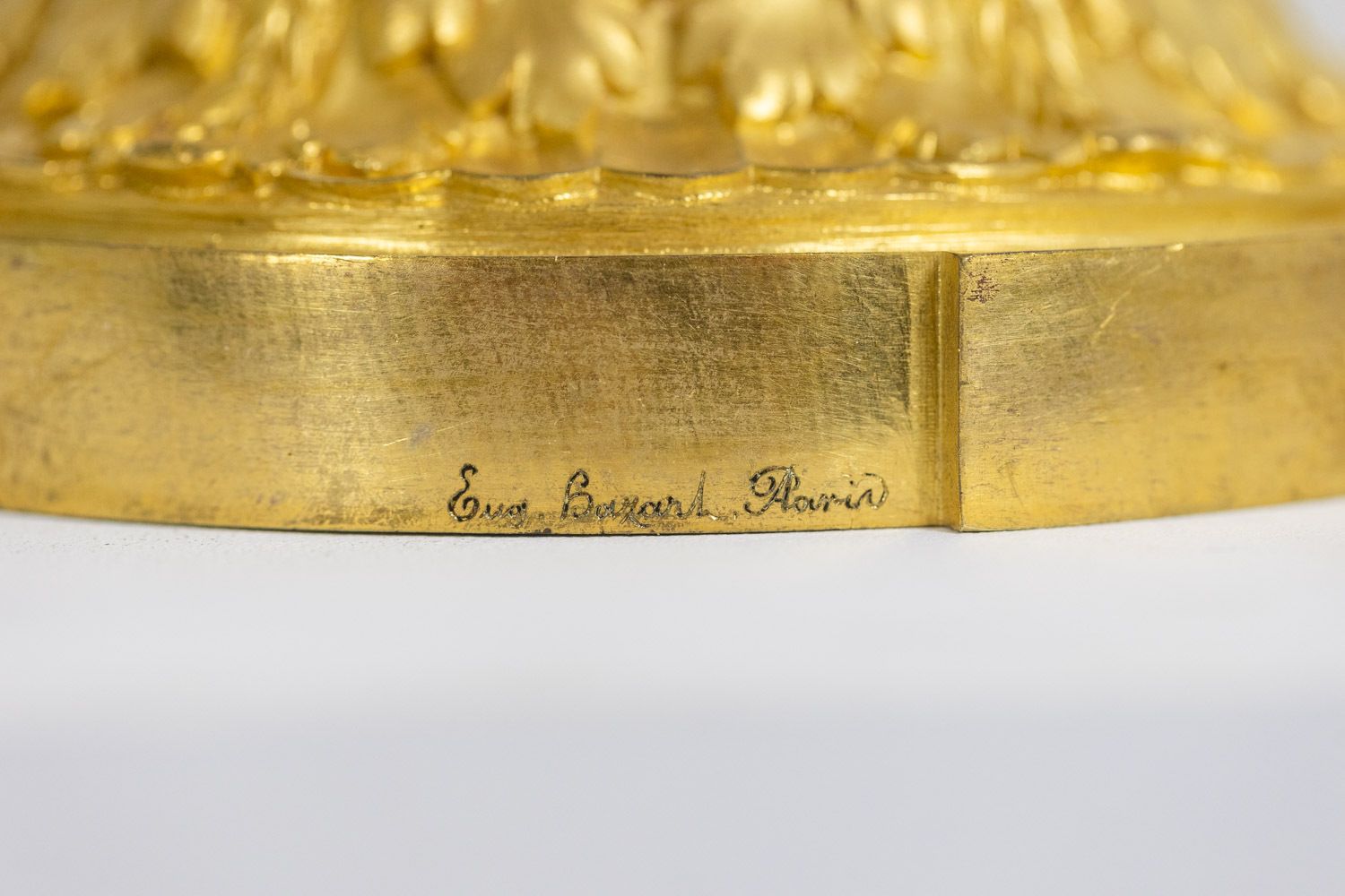 photo furniture Eugène Bazart Paris. Lamp “Bouillotte” In Gilt Bronze. Circa 1880.