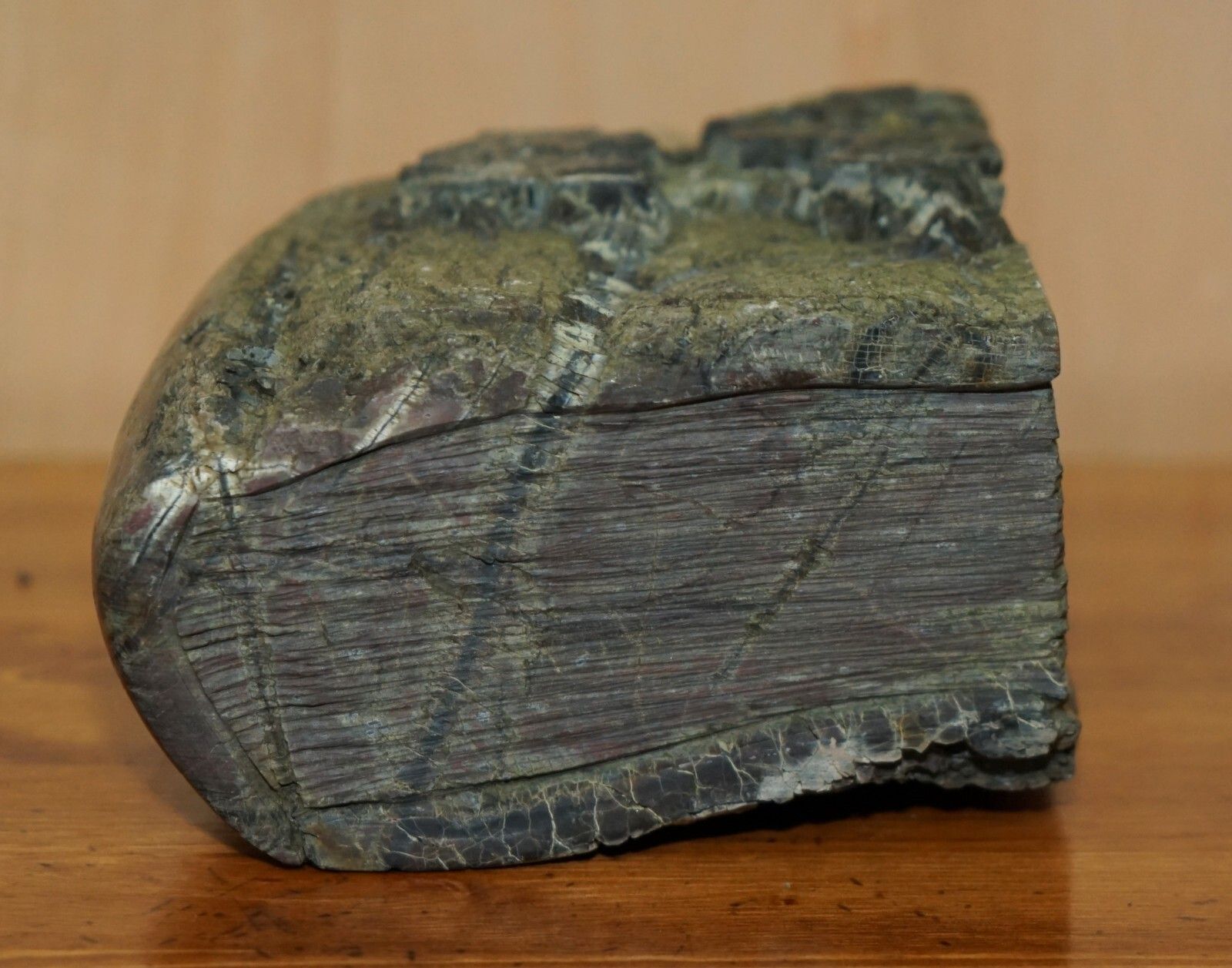 photo for sale Distressed Sulpted Antique Library Book Carved From Rock Part Of A Large Set