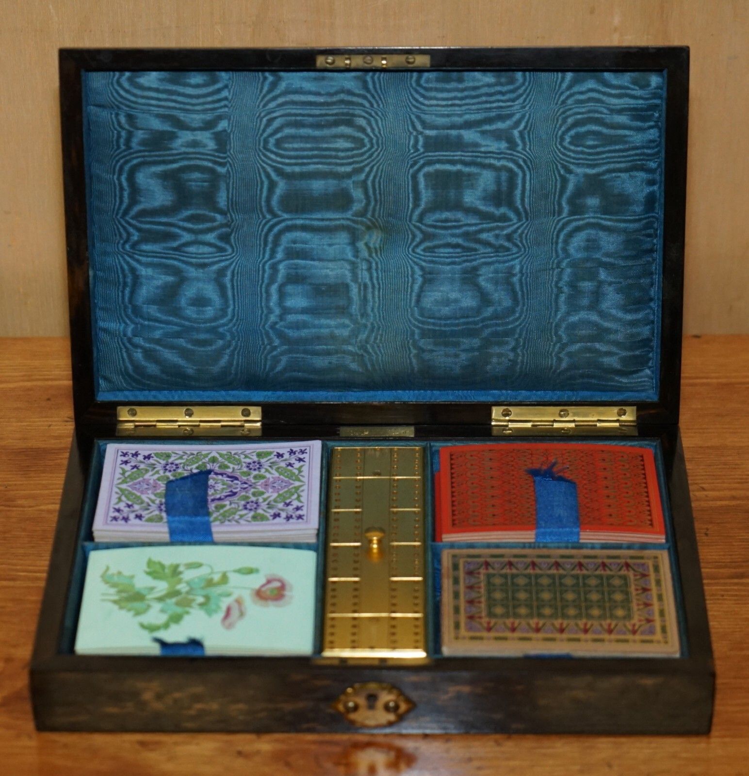 Home Decor Exquisite Edward & Jones Coromandel Wood Cribbage Set De Larue & Co Cards photo