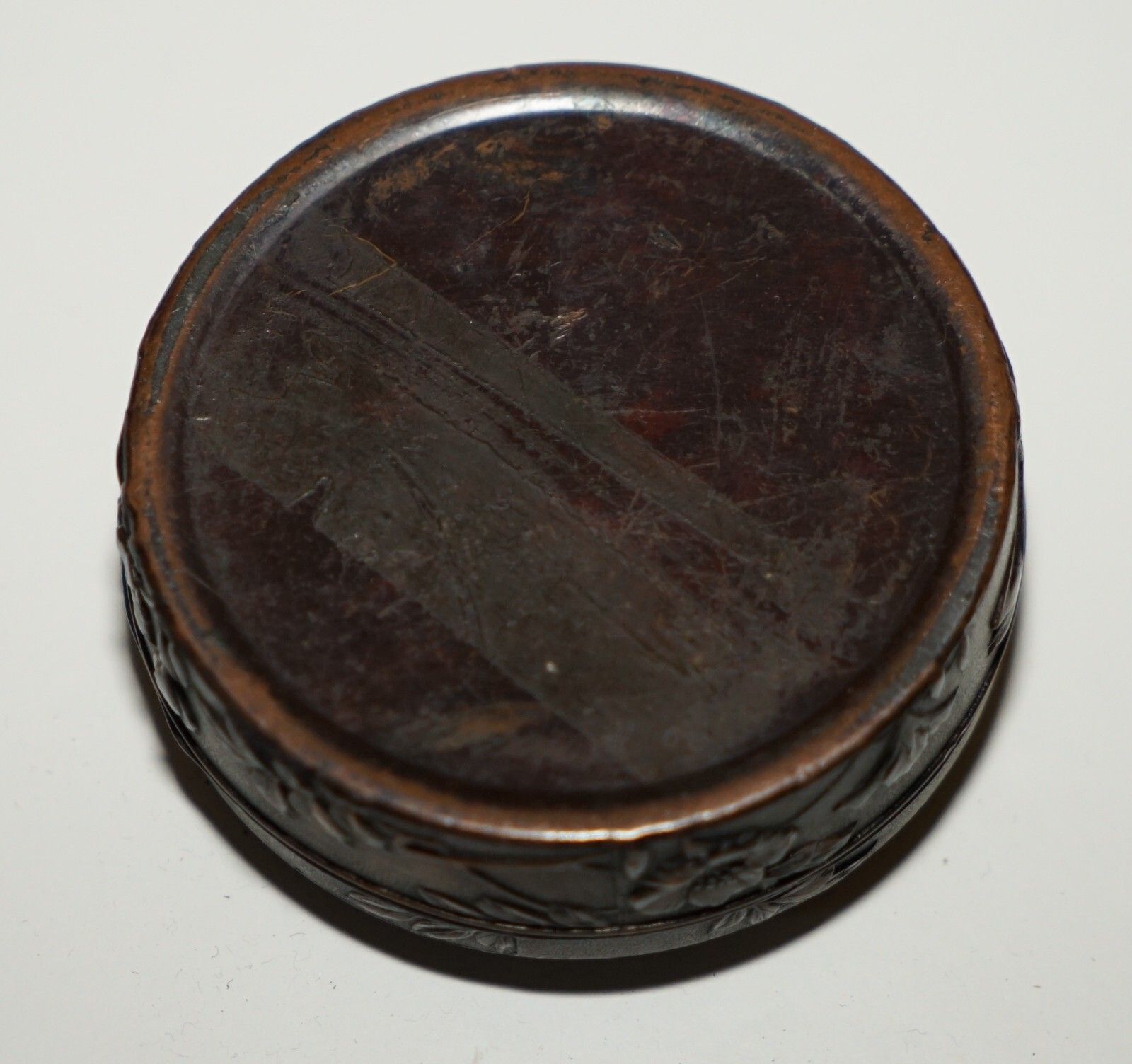 Small Antique Oriental Copper & Bronze Repousse Jewellery Box Depicting Chickens photo 195.0