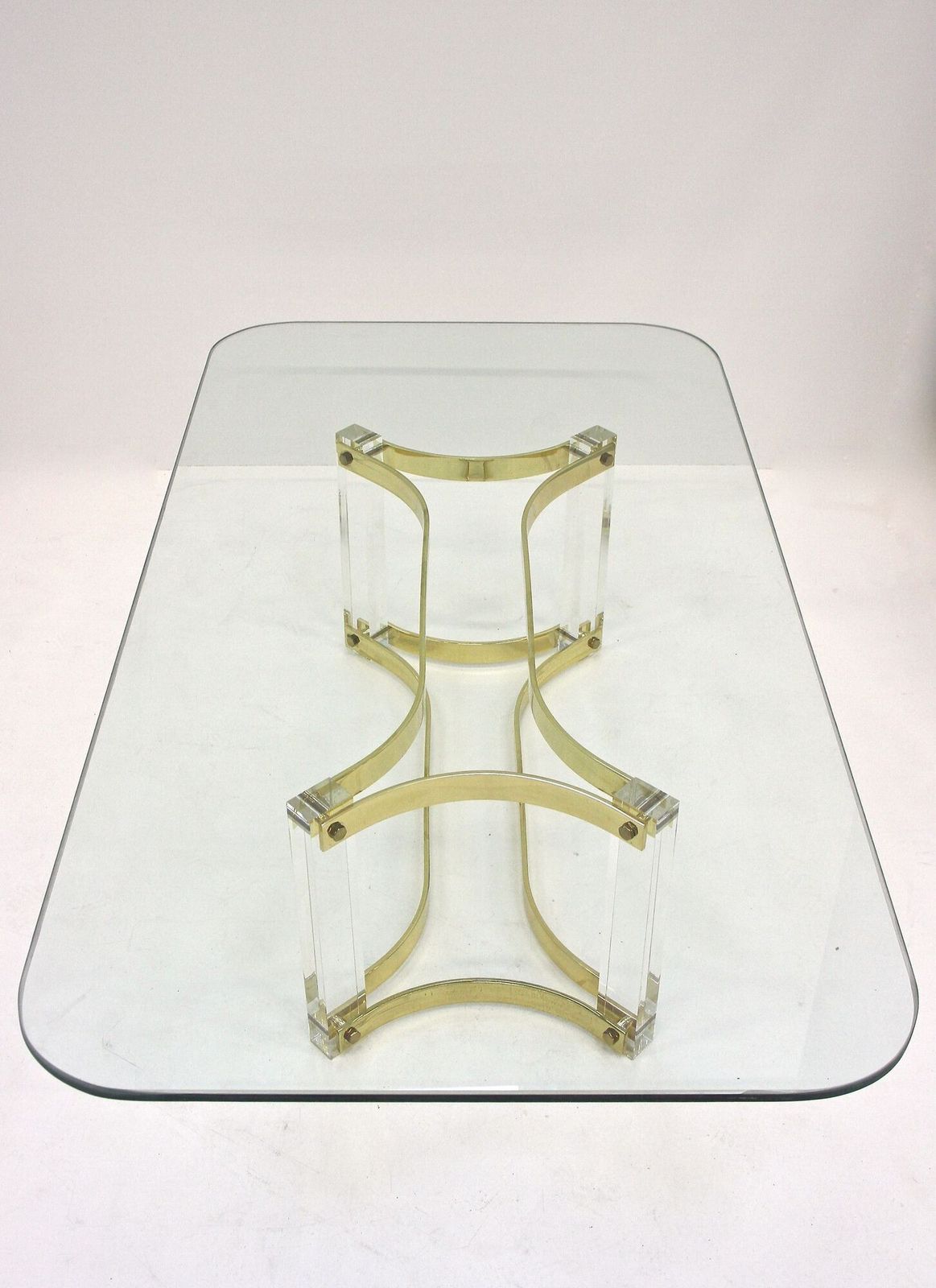 Mid Century Lucite/ Brass Coffee Table By A. Albrizzi, Gilt Brass, It Ca. 1970 photo 3240.0