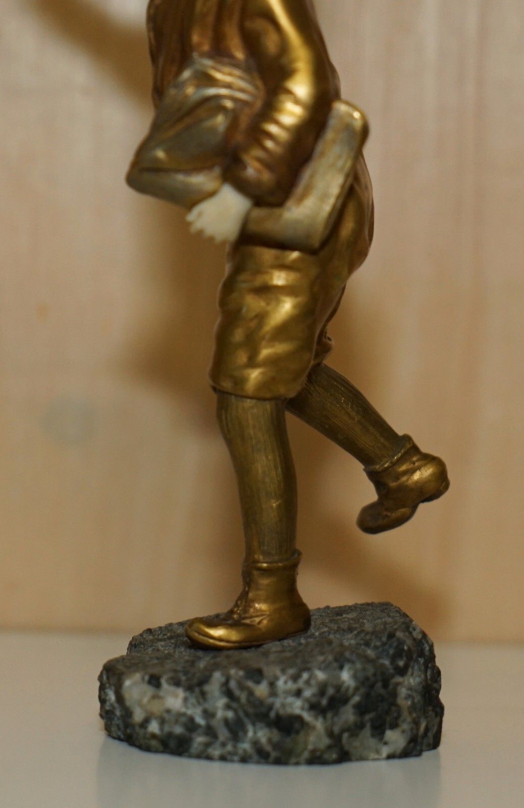photo for sale 19th Century Gold Gilt Bronze Demetre H Chiparus Signed Newspaper Boy Statue