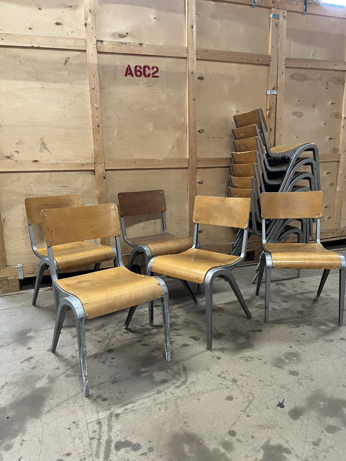 Esavian Children’s Stacking School Chair By James Leonard, 1950s Height 40cm photo furniture