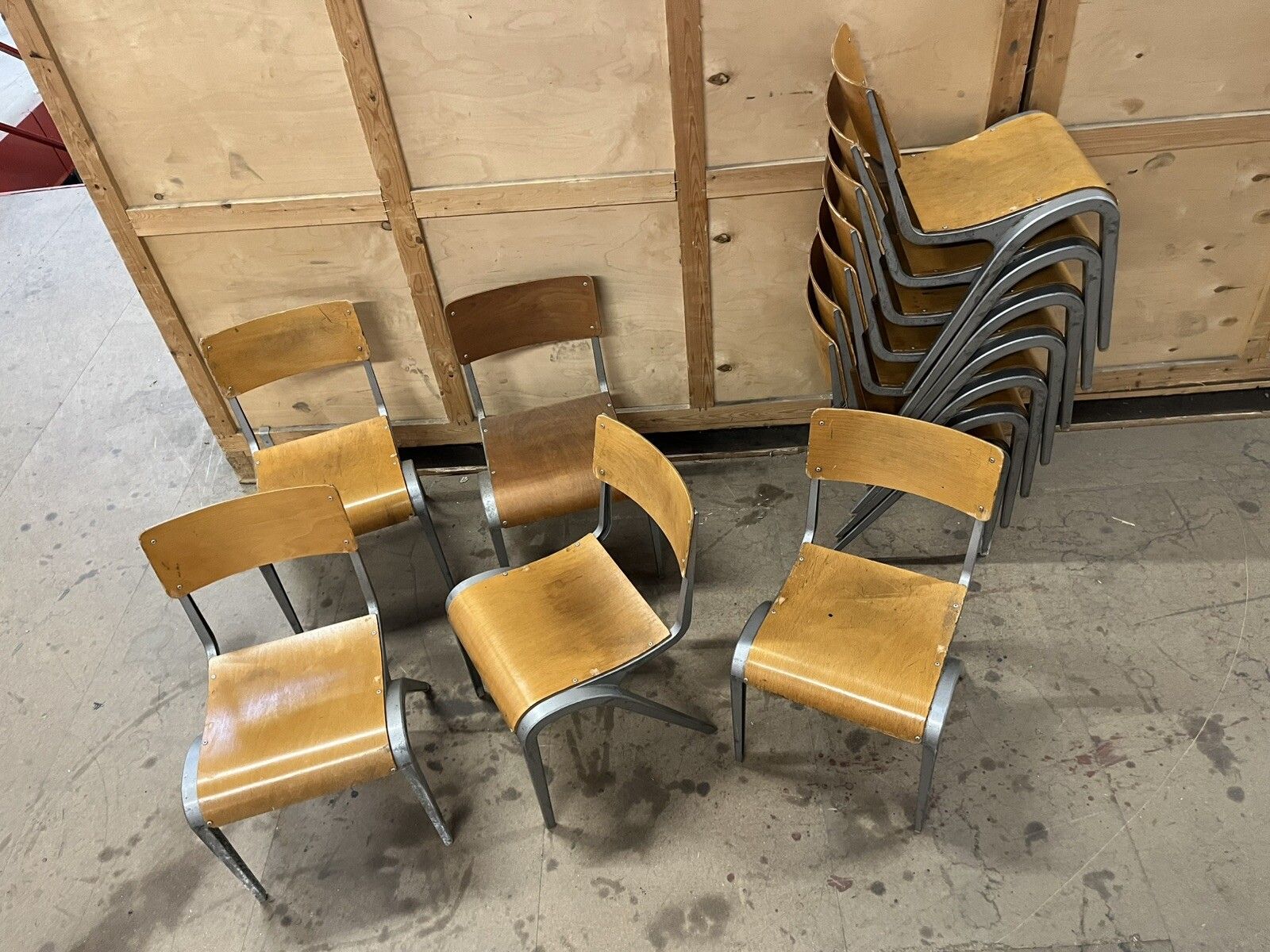 Esavian Children’s Stacking School Chair By James Leonard, 1950s Height 40cm photo for sale