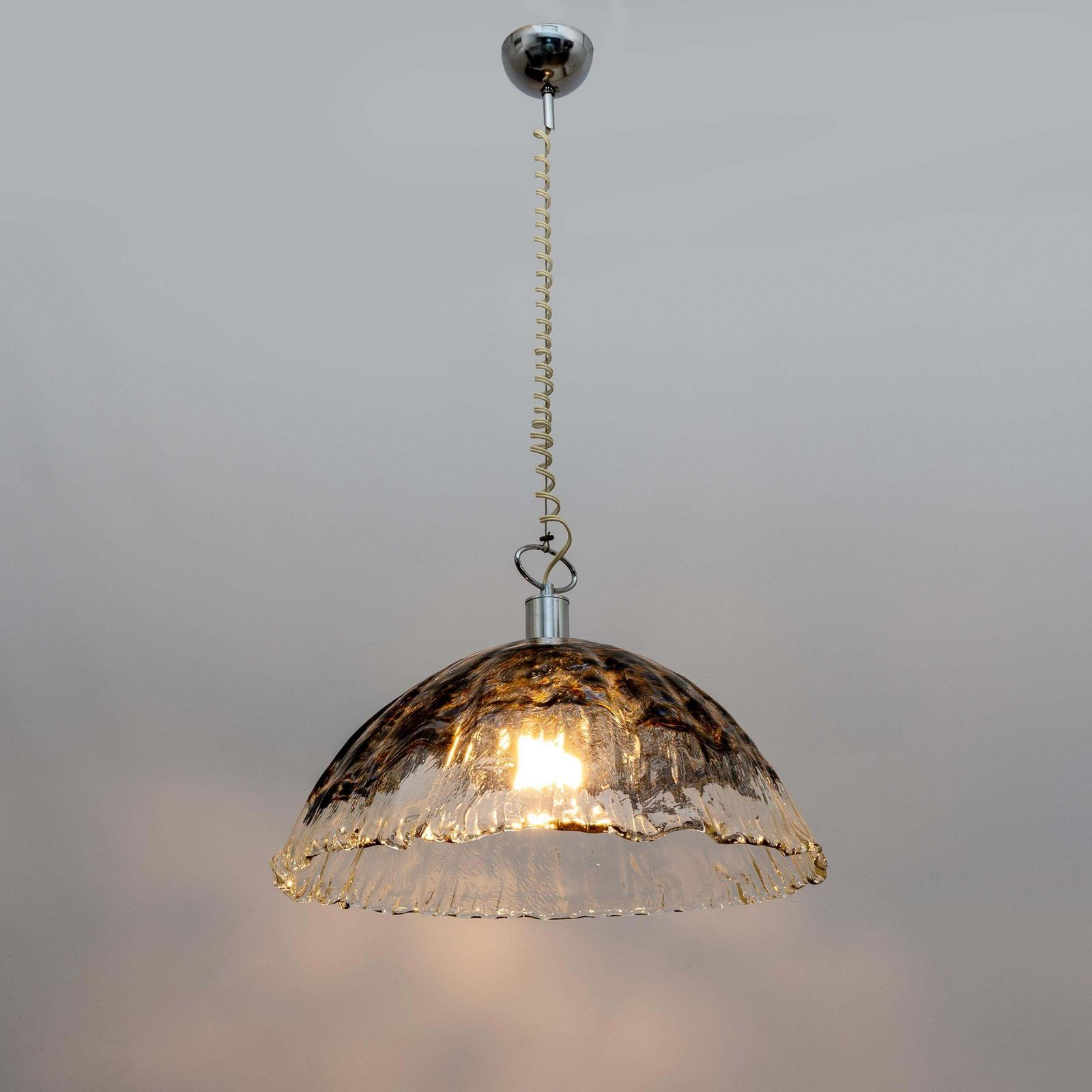 Attributed To Av Mazzega Mid Century Modern Italian Murano Glass Pendant, 1970s photo for sale