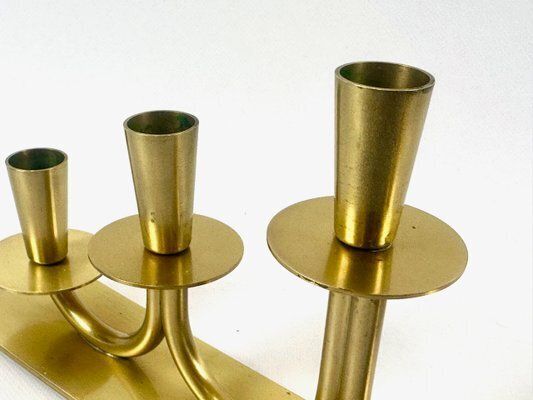 Swedish Brass Candleholder By Walter Andersson For Ystad Metall, 1950s photo vinterior