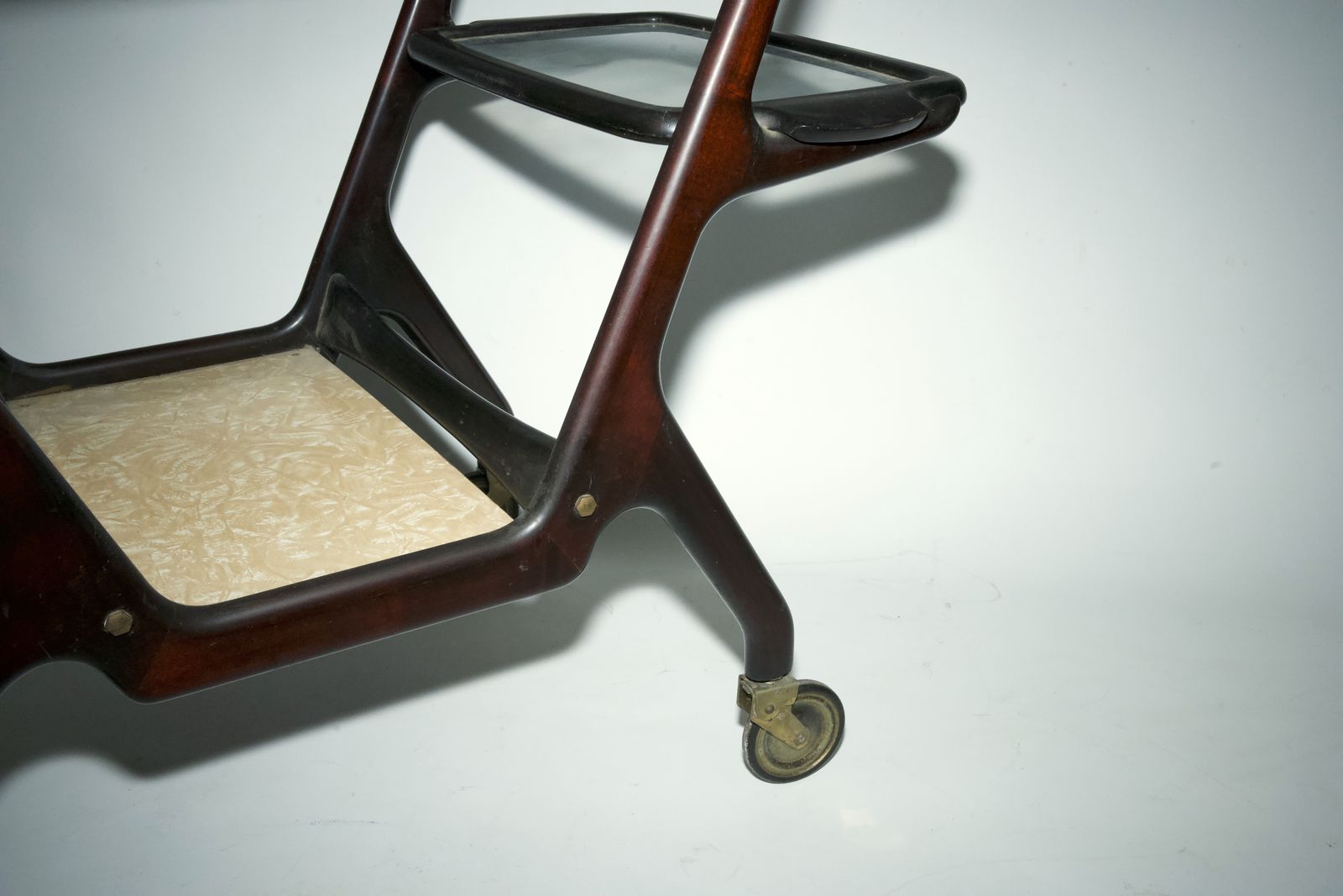 Mid Century Wooden Bar Cart By Cesare Lacca, Italy, 1950s photo vintage