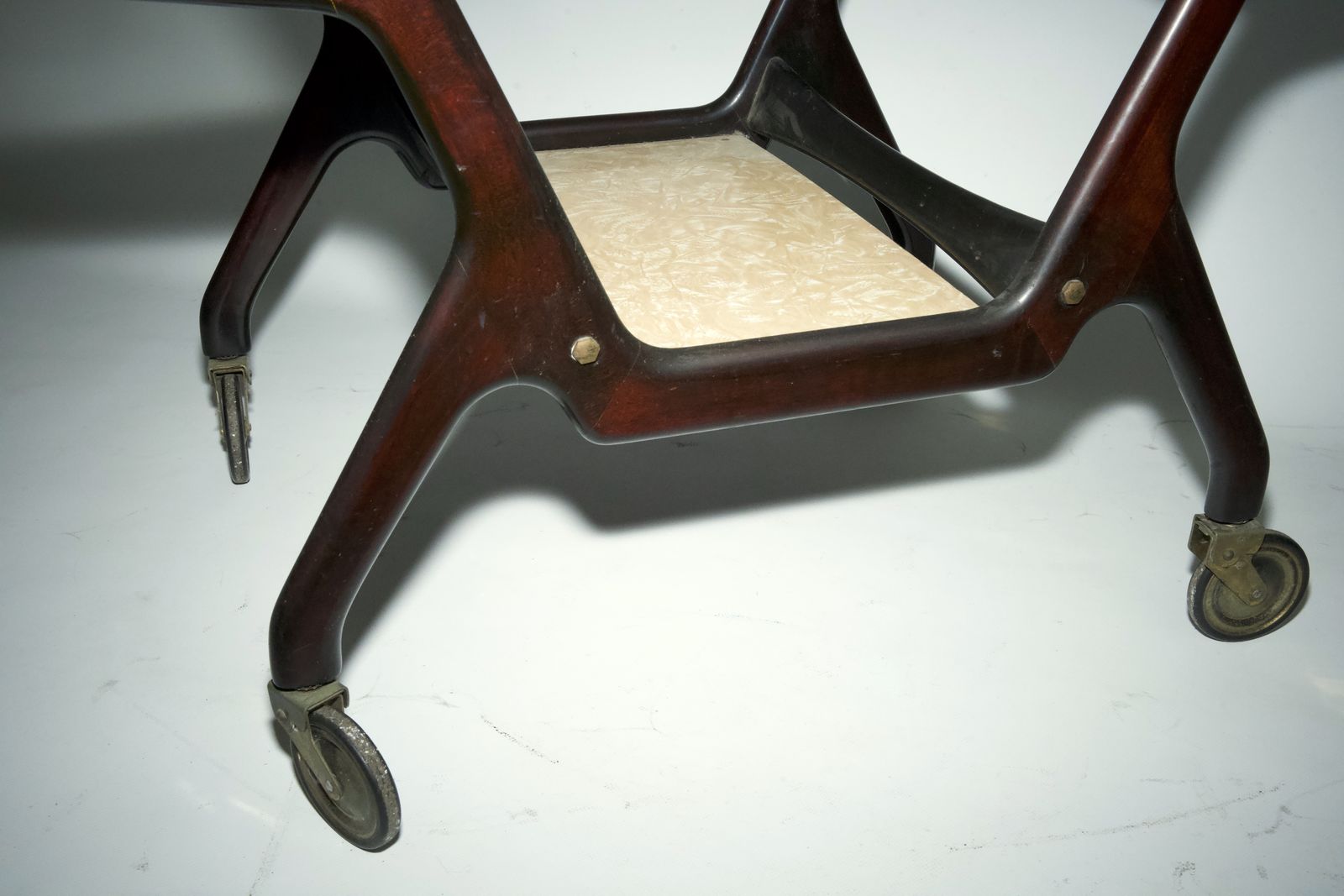photo for sale Mid Century Wooden Bar Cart By Cesare Lacca, Italy, 1950s