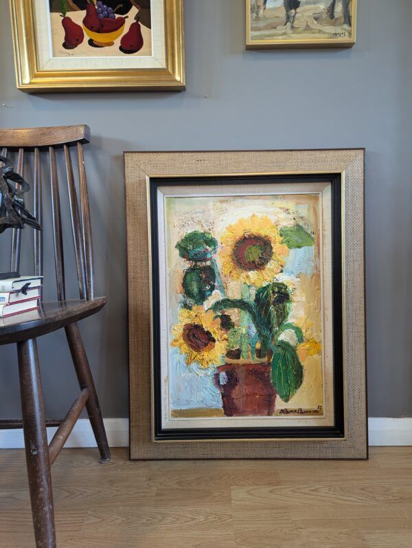Sunflowers In Bloom, 1970s, Vintage photo furniture