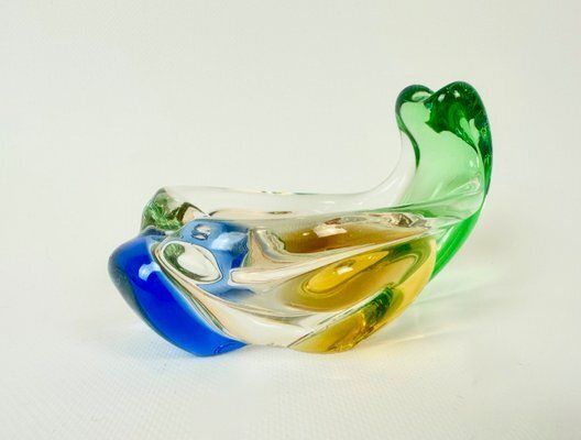 Rhapsody Glass Pipe Ashtray Attributed To Frantisek Zemek For Mstisov, 1960s