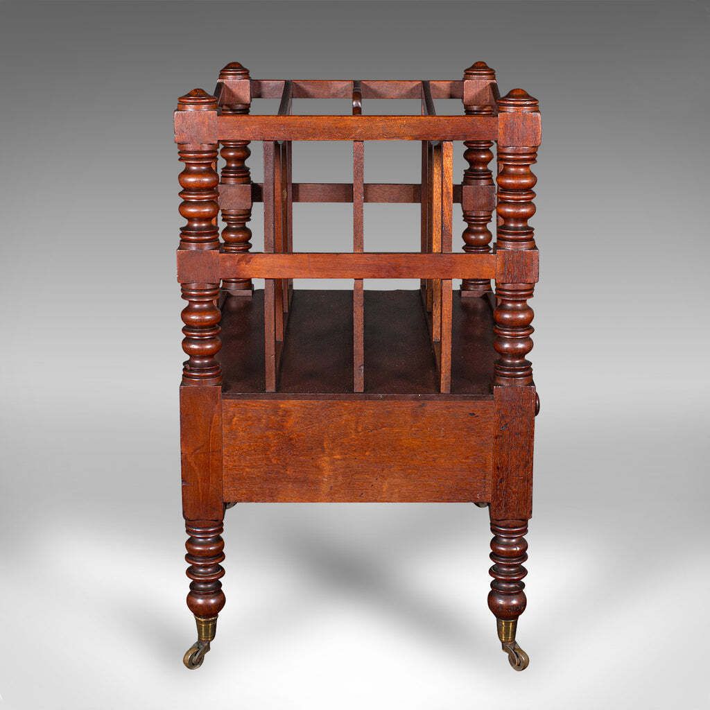 Antique 4 Division Canterbury, English, Newspaper, Magazine Stand, Regency, 1820 photo Home Decor