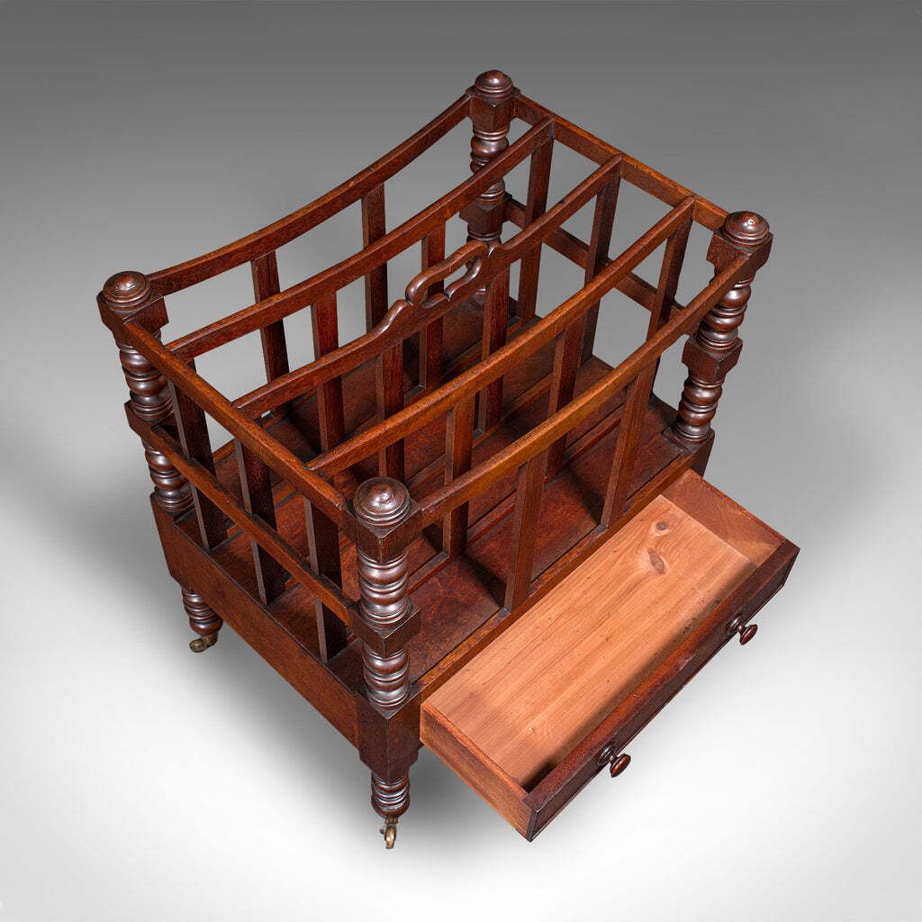 Antique 4 Division Canterbury, English, Newspaper, Magazine Stand, Regency, 1820 photo vintage