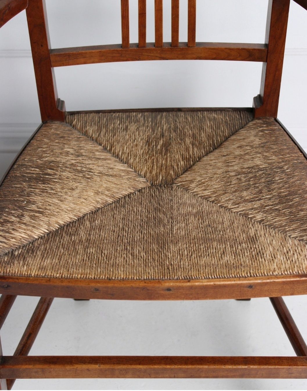 photo furniture Cherrywood Rush Seated Armchair C.1840