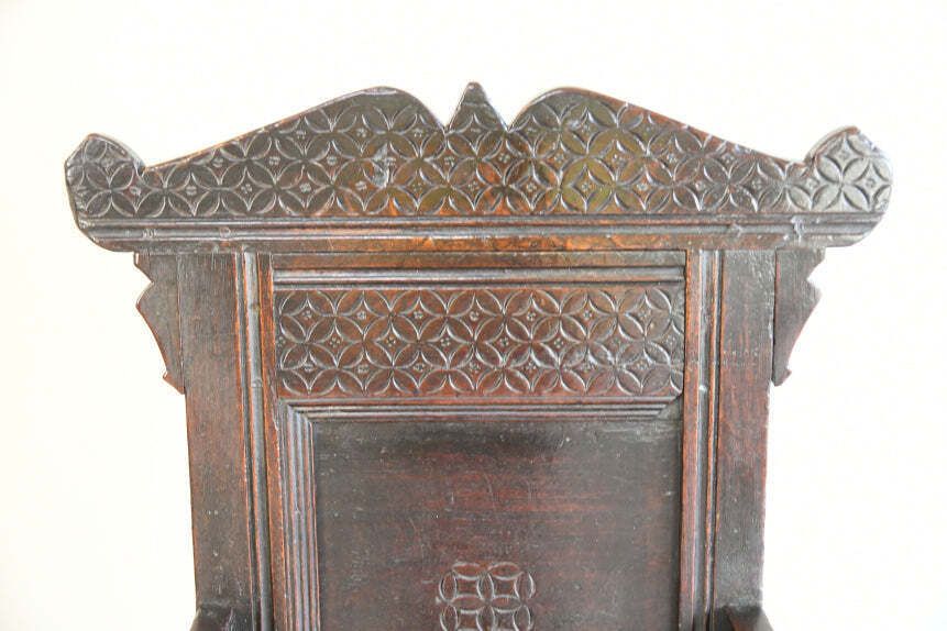 Antique Oak Wainscot Chair, 18th Century And Earlier photo vintage