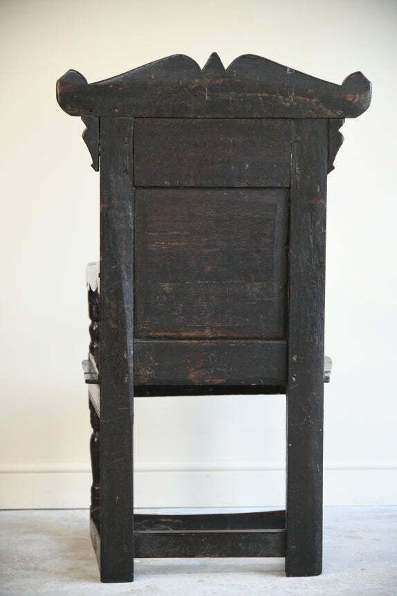 Furniture Antique Oak Wainscot Chair, 18th Century And Earlier photo