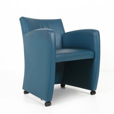Vintage Lounge Chair In Blue Leather From Leolux, 1990s