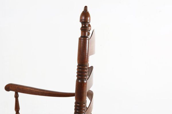 Antique French Wooden Armchair With Cane Seat, 1890s photo buy