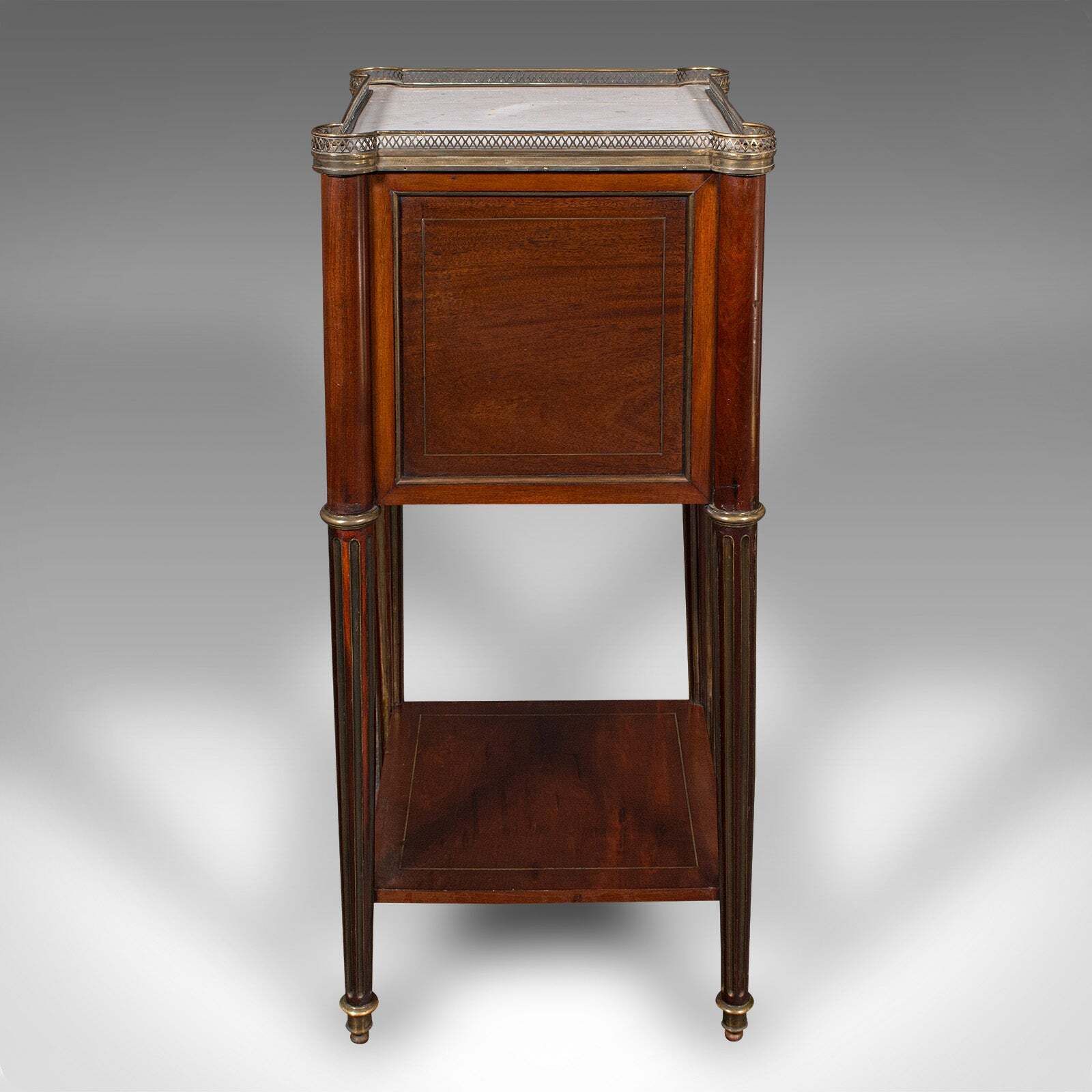 Antique Bedside Table, French, Walnut, Marble, Nightstand, Victorian, Circa 1840 photo buy