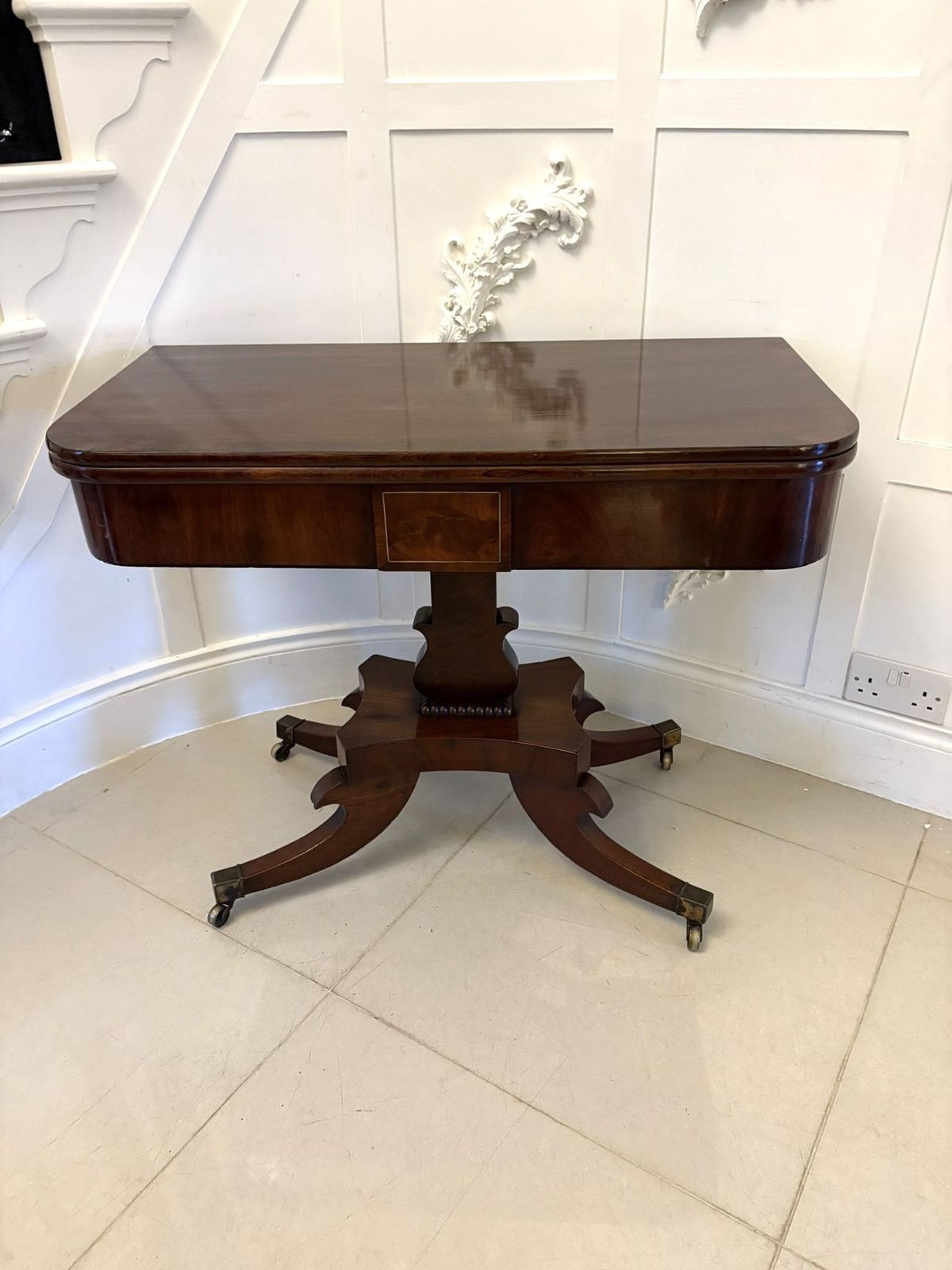 Outstanding Quality Antique 19th Century Figured Mahogany Tea Table photo furniture