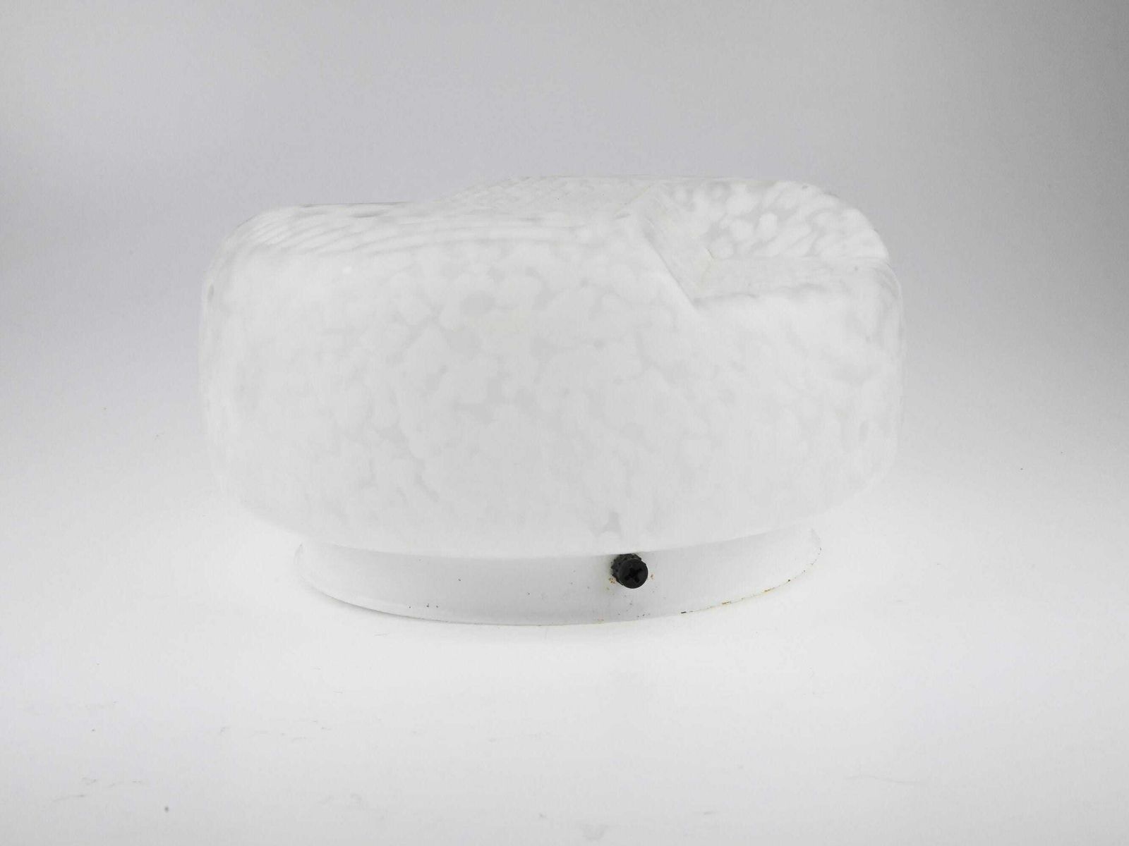 Vintage White Wall Lamp, Vintage Czech Lamp, Round Glass Wall Light, Mid Century Wall Light, Wall Lamp, Vintage Wall Light, Mid Century Lamp photo vinterior