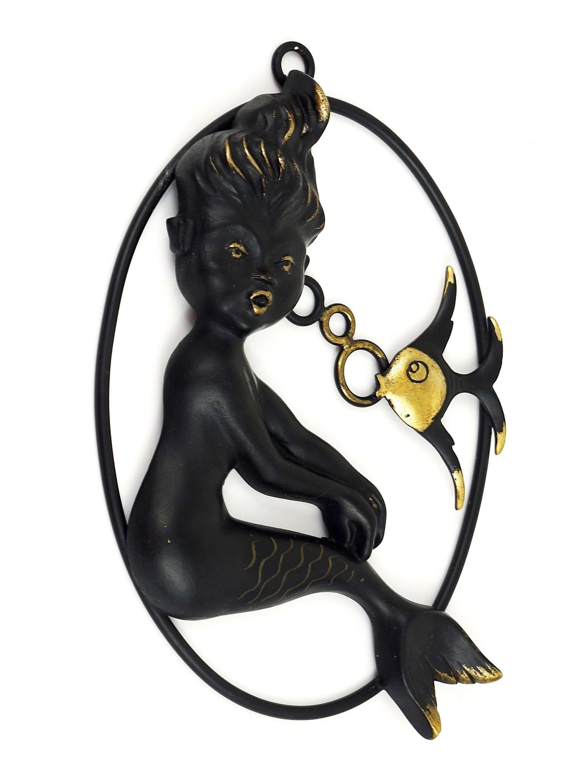 Walter Bosse Mermaid And Fish Wall Sculpture By Herta Baller, Austria, 1950s photo Art