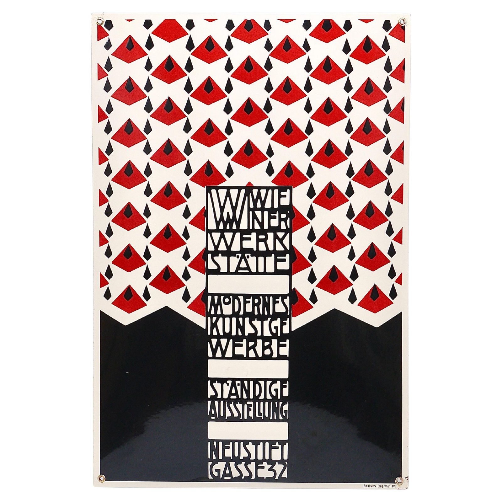 Josef Hoffmann Wiener Werkstätte Vienna Art Nouveau Enamel Advertising Sign