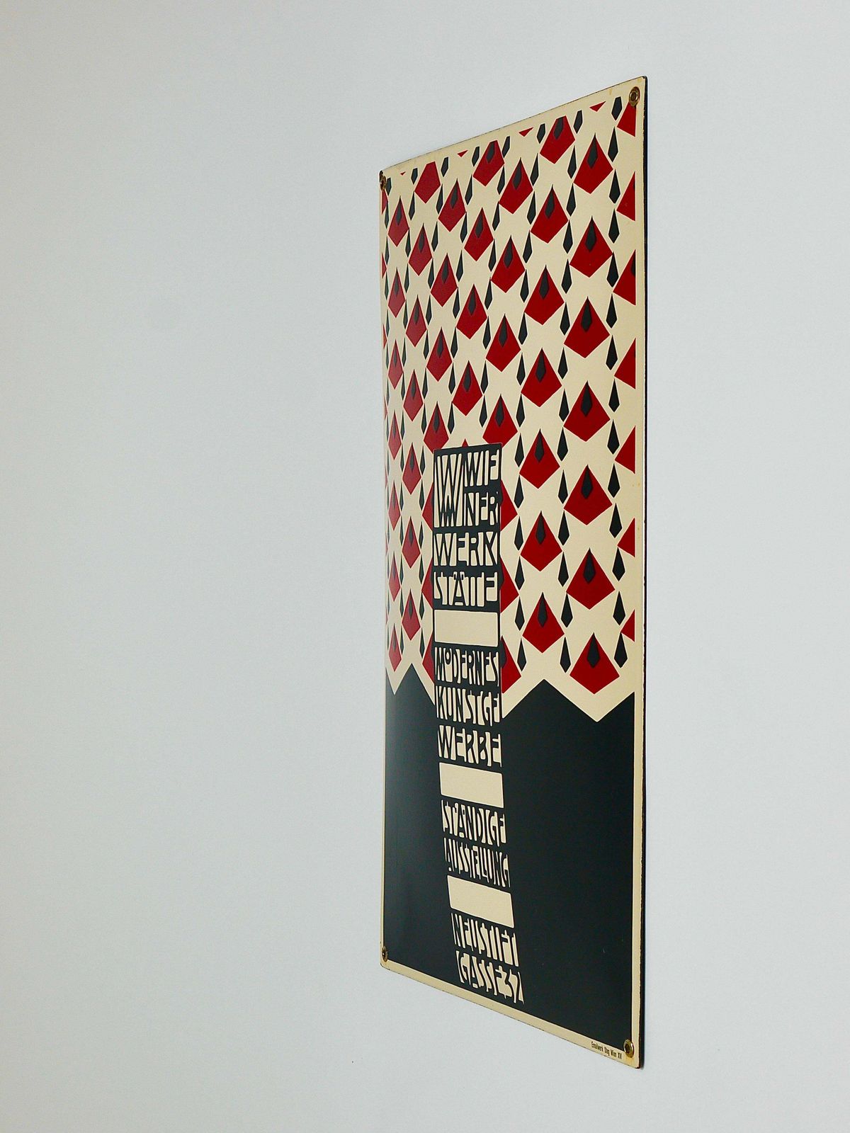 Josef Hoffmann Wiener Werkstätte Vienna Art Nouveau Enamel Advertising Sign photo vintage