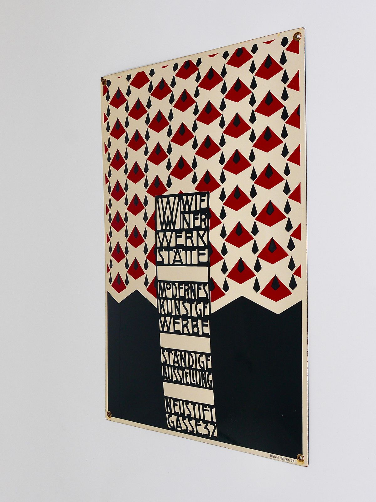 photo for sale Josef Hoffmann Wiener Werkstätte Vienna Art Nouveau Enamel Advertising Sign