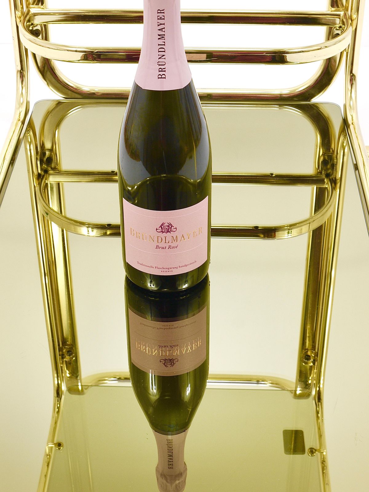 photo vinterior Golden Morex Italy Hollywood Regency Mirror Bar Cart Drinks Trolley, 1970s