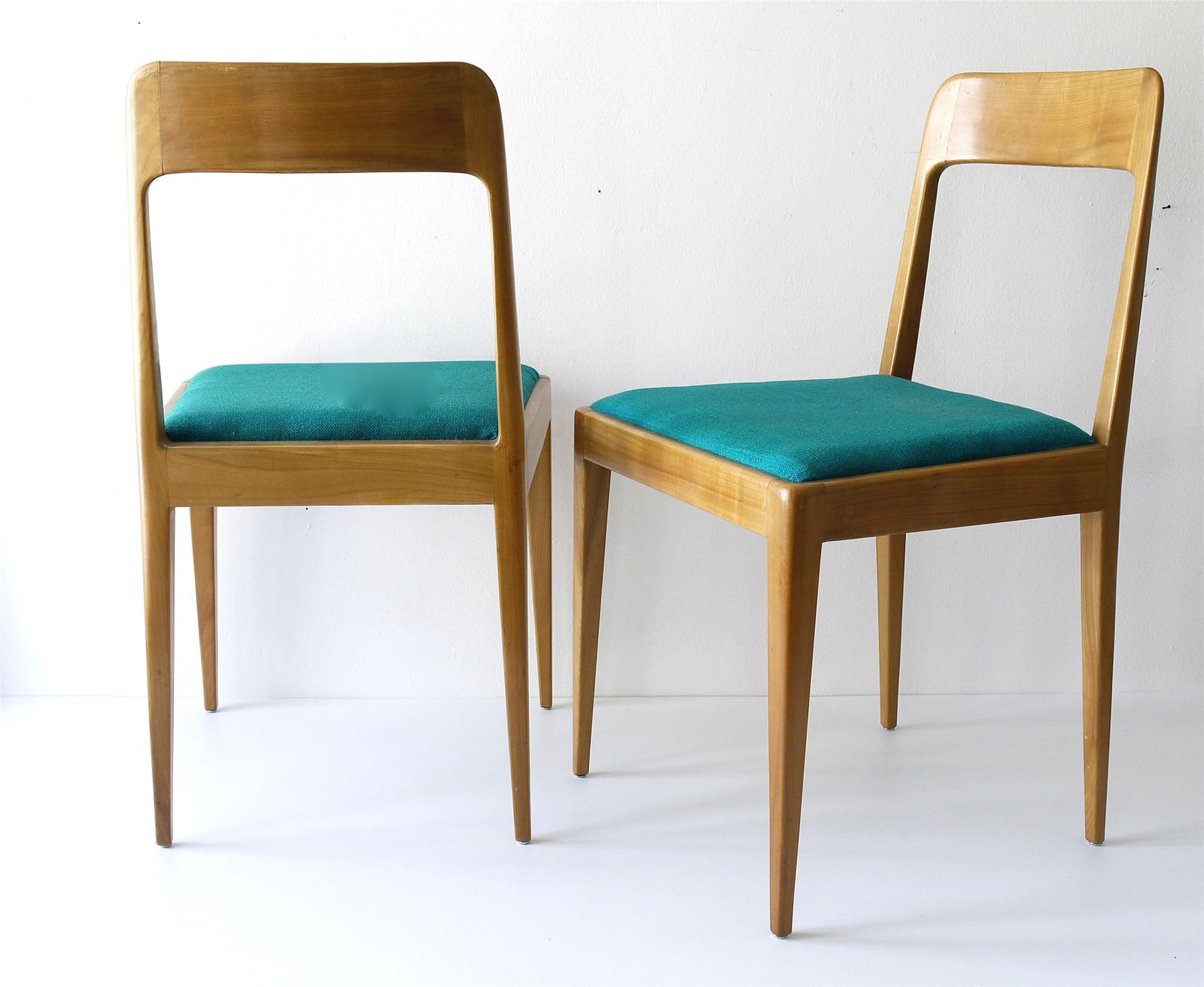 Four Carl Aubock Midcentury Walnut Chairs A7, Vienna, Austria, 1950s photo 6046.0