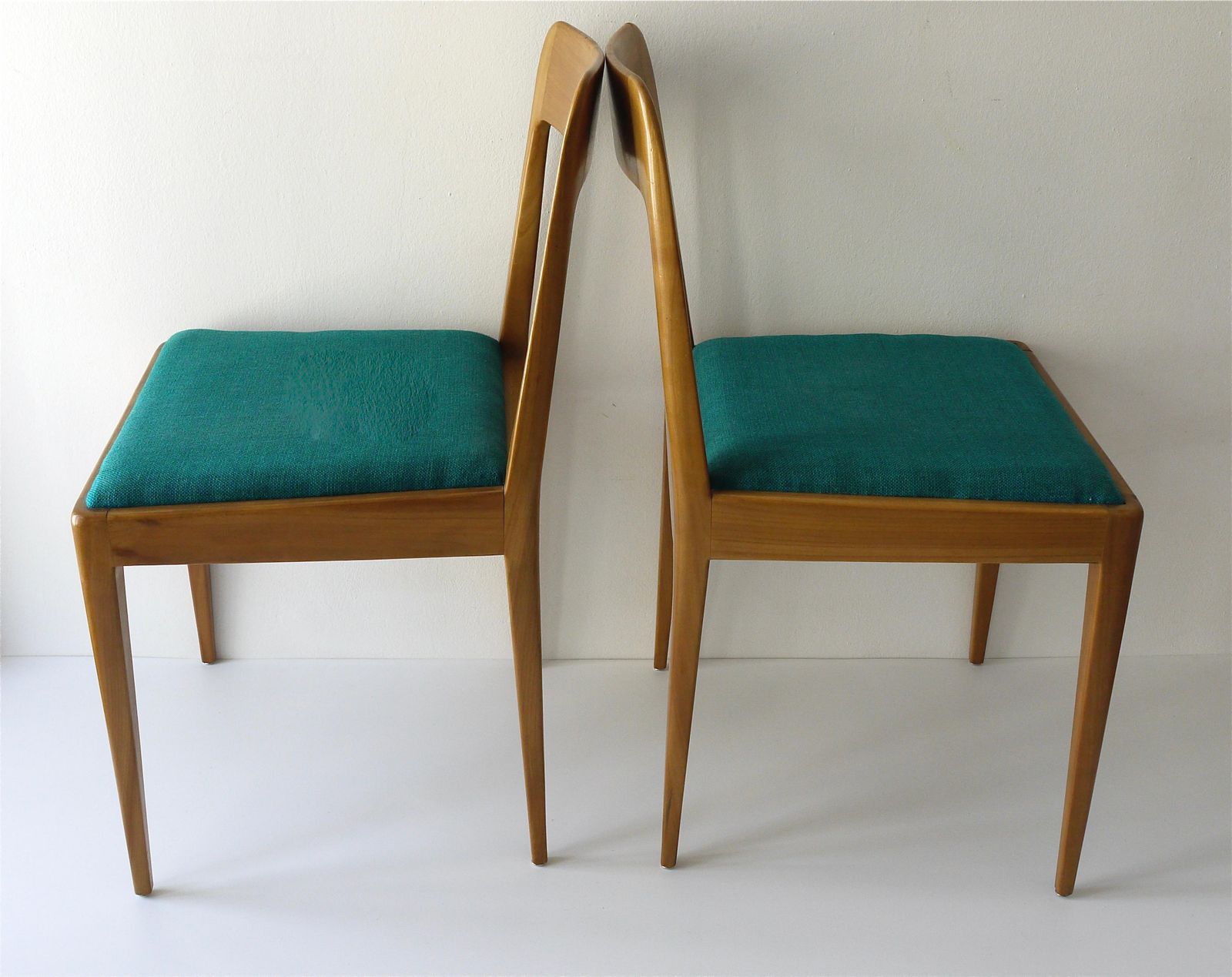 photo for sale Four Carl Aubock Midcentury Walnut Chairs A7, Vienna, Austria, 1950s