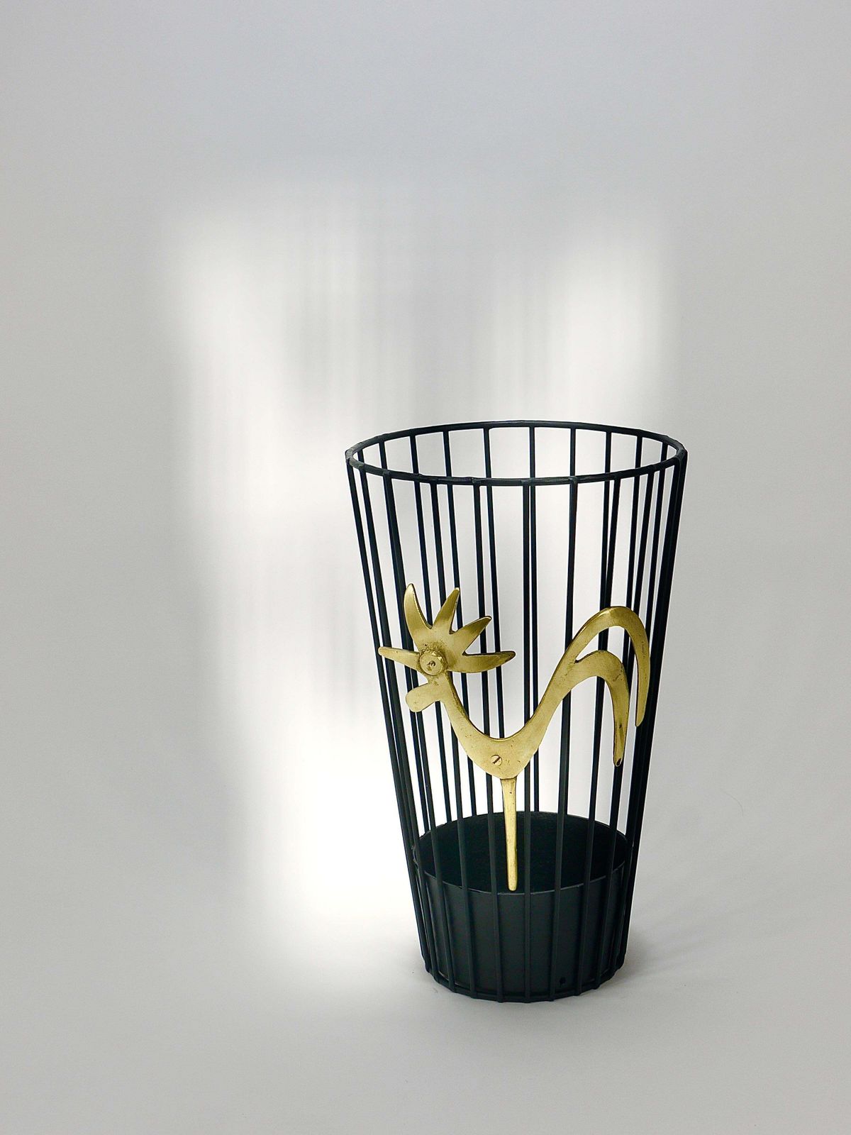 Walter Bosse Brass Rooster Mid Century Umbrella Stand For Herta Baller, 1950s photo furniture