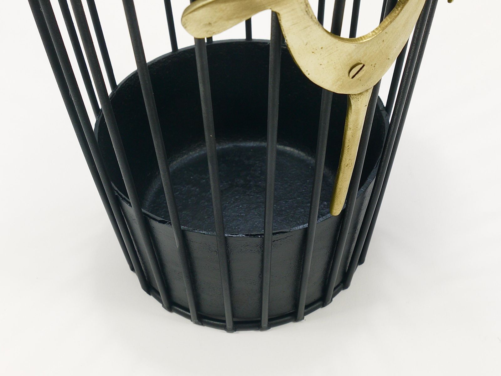 photo furniture Walter Bosse Brass Rooster Mid Century Umbrella Stand For Herta Baller, 1950s