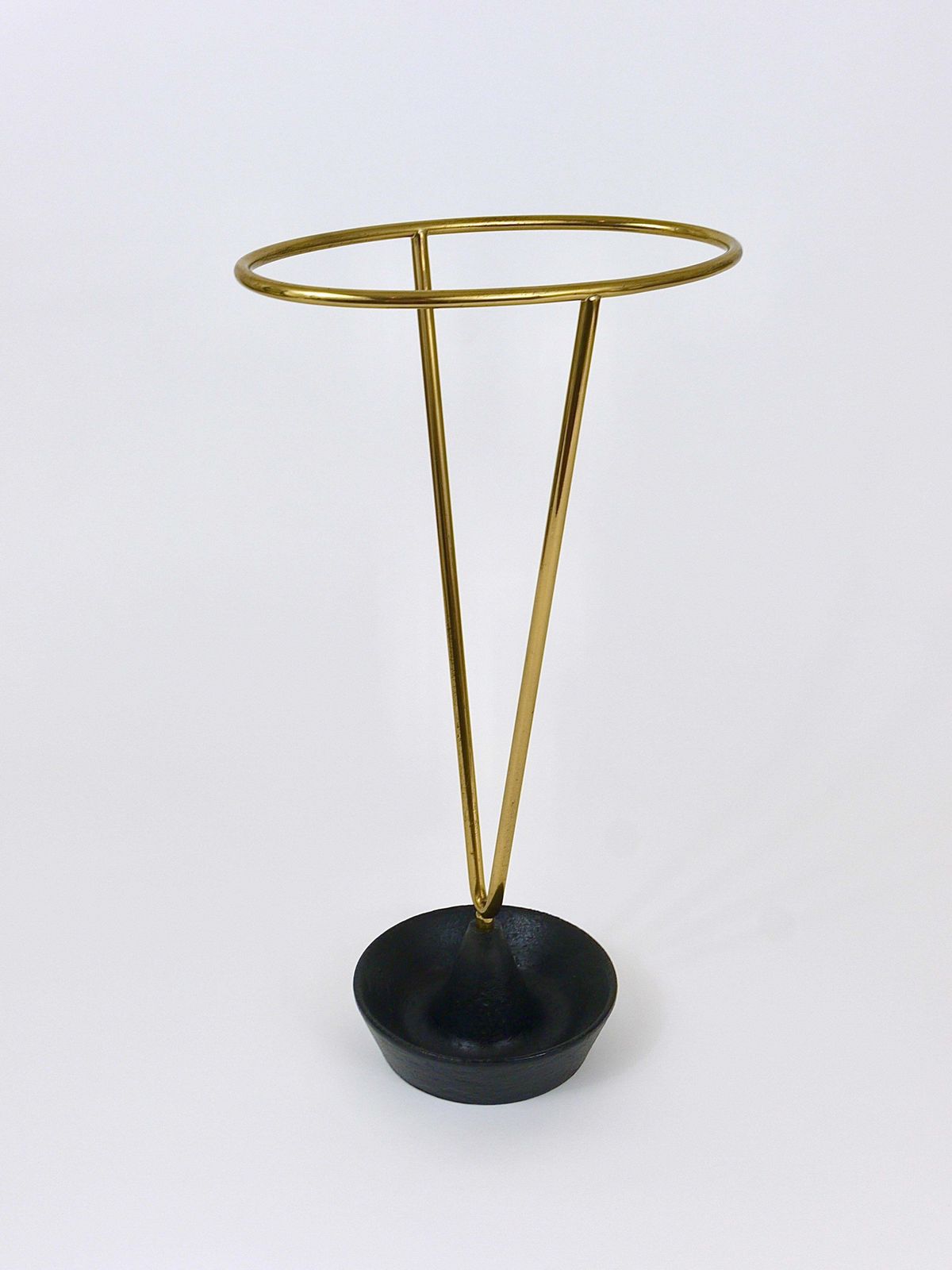 Carl Auböck Mid Century Brass And Cast Iron Umbrella Stand, Austria, 1950s photo for sale