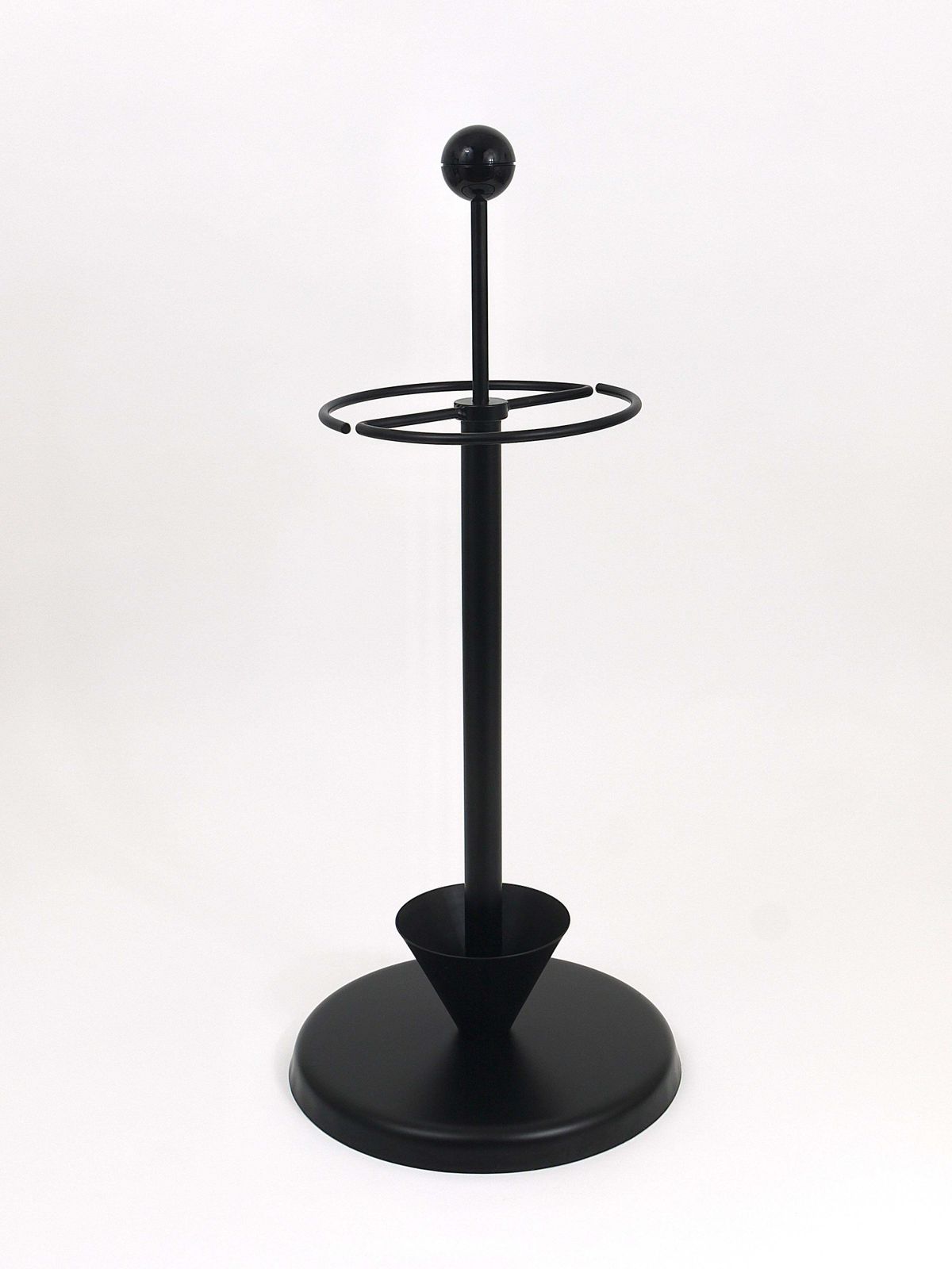 Black Post Modern Castiglioni Memphis Style Umbrella Stand, Italy, 1980s photo Home Decor