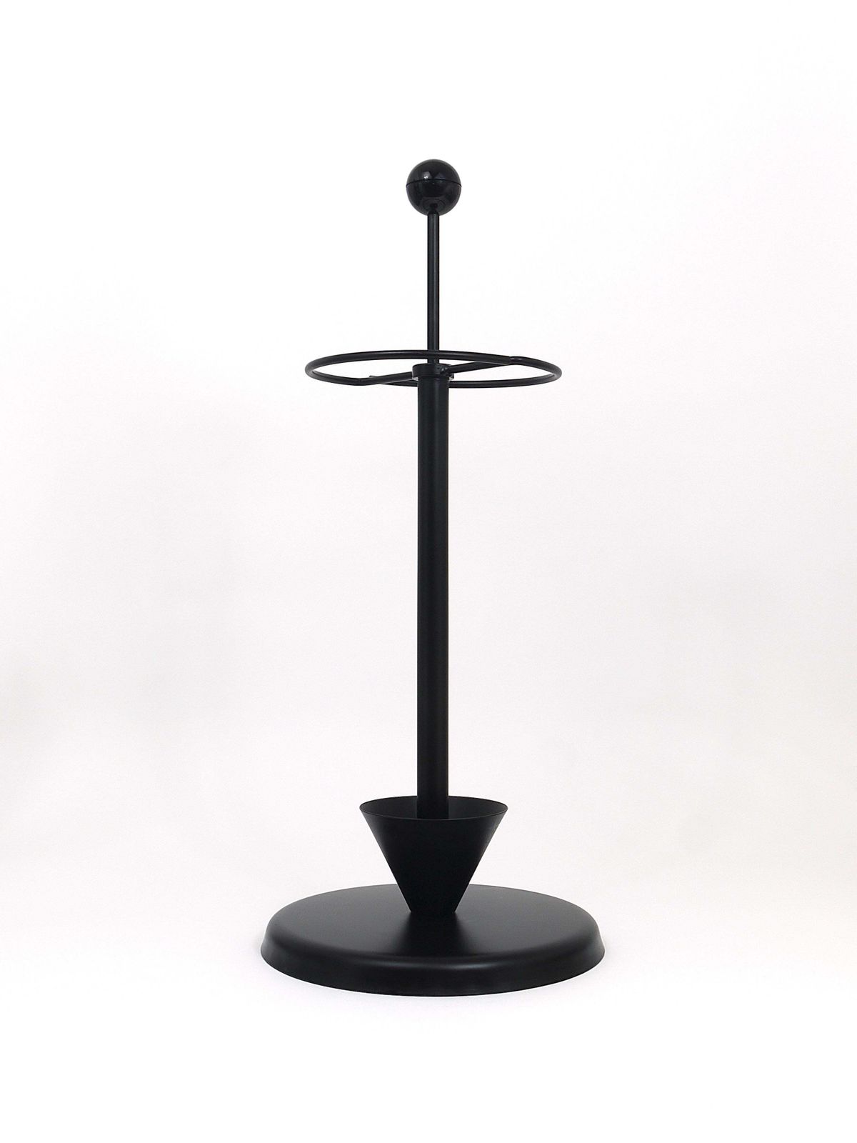 Black Post Modern Castiglioni Memphis Style Umbrella Stand, Italy, 1980s photo vintage