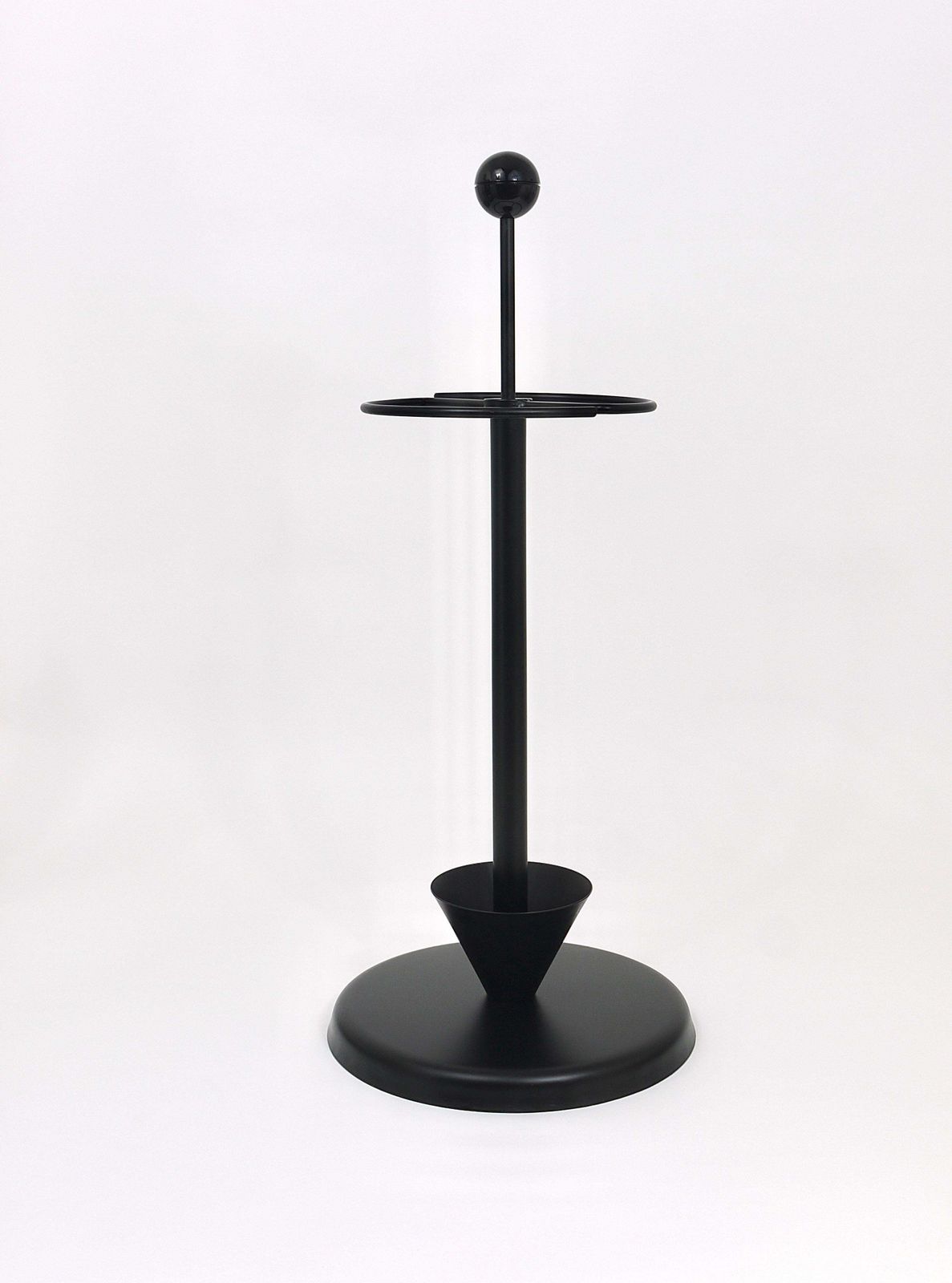 Home Decor Black Post Modern Castiglioni Memphis Style Umbrella Stand, Italy, 1980s photo